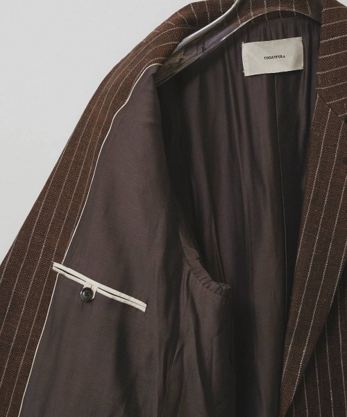 TODAYFUL(トゥデイフル)の「TODAYFUL Boyfriend Stripe Linen Jacket ボーイフレンドストライプリネンジャケット/12610108(テーラードジャケット・レディース・ブラウン・36)」の8枚目の写真