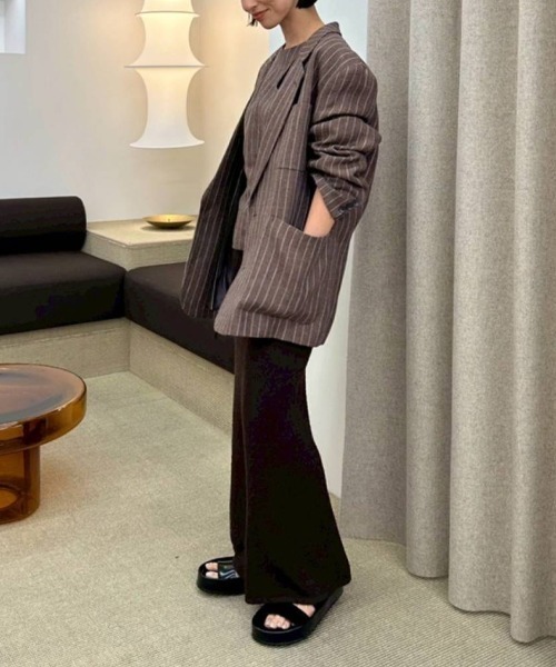 TODAYFUL(トゥデイフル)の「TODAYFUL Boyfriend Stripe Linen Jacket ボーイフレンドストライプリネンジャケット/12610108(テーラードジャケット・レディース・ブラウン・36)」の13枚目の写真