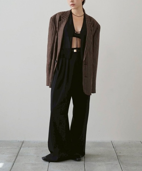 TODAYFUL(トゥデイフル)の「TODAYFUL Boyfriend Stripe Linen Jacket ボーイフレンドストライプリネンジャケット/12610108(テーラードジャケット・レディース・ブラウン・36)」の10枚目の写真