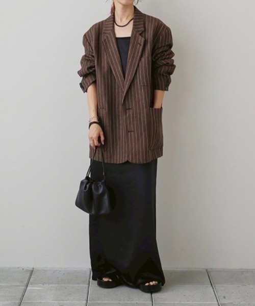 TODAYFUL(トゥデイフル)の「TODAYFUL Boyfriend Stripe Linen Jacket ボーイフレンドストライプリネンジャケット/12610108(テーラードジャケット・レディース・ブラウン・36)」の11枚目の写真