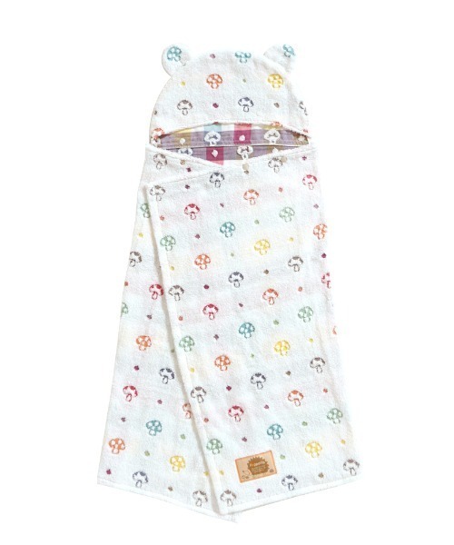 Hoppetta（ホッペッタ）の「【Hoppetta(ホッペッタ)】バスポンチョ＆チャームハンカチ シャンピニオン ギフトセット（ベビーギフト・キッズ・マルチ・ONE SIZE）」の6枚目の写真