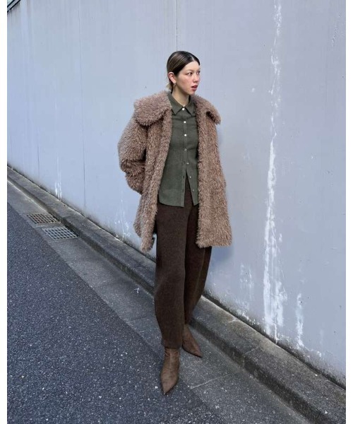 COEL(コエル)の「ニットバレルレッグパンツ(その他パンツ・レディース・ライトグレー/ブラウン・36/38)」の17枚目の写真