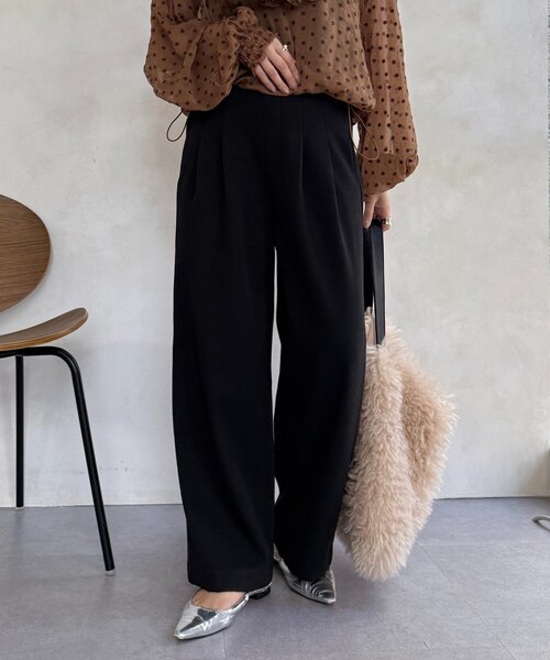 DouDou(ドゥドゥ)の「裏起毛ボンディングパンツ(その他パンツ・レディース・ブラック/モカ/グレー・36/38)」の2枚目の写真