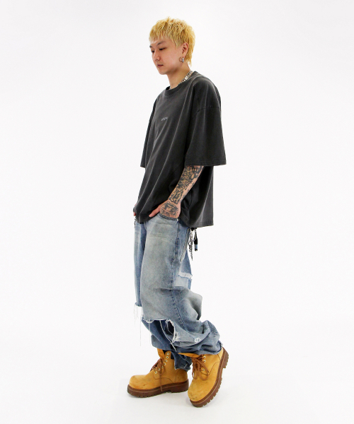 CRIGUN(クリガン)の「ピグメントスモールロゴ半袖TシャツBLACK(Tシャツ/カットソー・レディース・ブラック・SMALL/MEDIUM/LARGE/X-LARGE/XX-LARGE)」の4枚目の写真