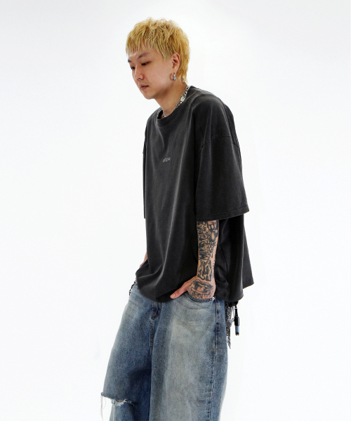 CRIGUN(クリガン)の「ピグメントスモールロゴ半袖TシャツBLACK(Tシャツ/カットソー・レディース・ブラック・SMALL/MEDIUM/LARGE/X-LARGE/XX-LARGE)」の6枚目の写真