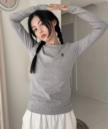 muahmuah（ムーアムーア）の「Stitch Logo Soft Long Sleeve [5 Colors]（Tシャツ/カットソー）」