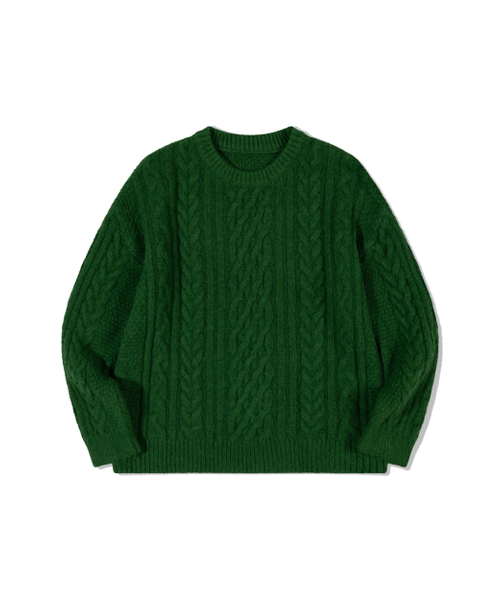 MOAA（モア）の「Classic Cable Knit Top (GREEN)（ニット/セーター・レディース・その他・SMALL/MEDIUM）」の2枚目の写真