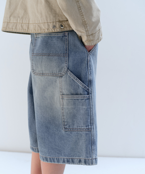 MUSINSA STANDARD（ムシンサスタンダード）の「ビッグブラシカーペンターバミューダデニムパンツ[ライトインディゴ]（デニムパンツ・メンズ・その他・38/32/31/26/27/30/34/33/42/36/40/28/29）」の6枚目の写真