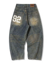 TRILLION（トリリオン）の「Front Washing Wide Denim Pants_YELLOW BLACK（デニムパンツ・レディース）」