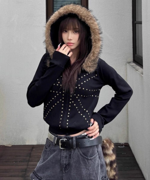 A'GEM/9 × .kom 『.kom/ドットケーオーエム』Y2Kフェイクファーフード