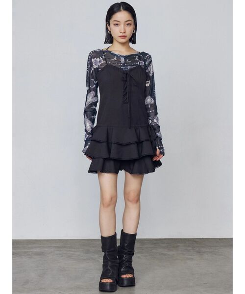 EMODA（エモダ）の「ストラップシアートップス（Tシャツ/カットソー・レディース・ブラック/ベージュ/ネイビー/ホワイト・FREE）」の7枚目の写真