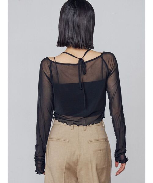 EMODA（エモダ）の「ストラップシアートップス（Tシャツ/カットソー・レディース・ブラック/ベージュ/ネイビー/ホワイト・FREE）」の18枚目の写真