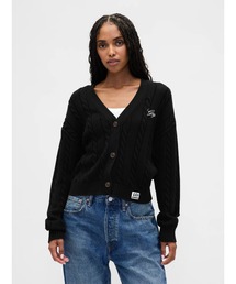 GAP | ボクシー ケーブルニット GAPロゴ カーディガン(カーディガン/ボレロ)