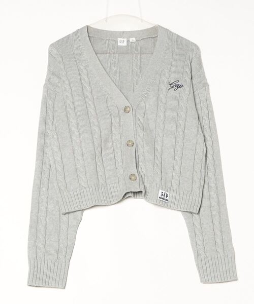 GAP(ギャップ)の「ボクシー ケーブルニット GAPロゴ カーディガン(カーディガン/ボレロ・レディース・ブラック/アイボリー/ライトグレー・L/XXS/XS/XL/M/S)」の4枚目の写真