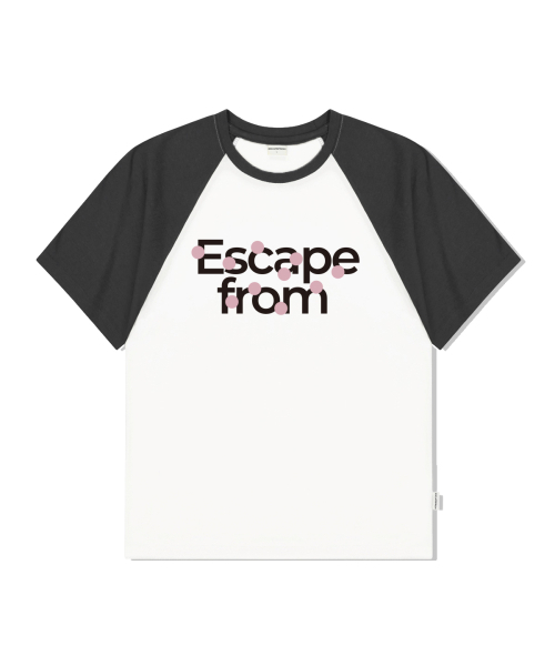 ESCAPEFROM(エスケープフロム)の「ロゴピンクサークルプリントラグラン配色半袖チャコール(Tシャツ/カットソー・レディース・その他・MEDIUM/LARGE)」の2枚目の写真