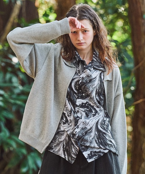 CASPER JOHN（キャスパージョン）の「Knit blouson/ニットブルゾン（ブルゾン・メンズ・チャコールグレー/ブラック/グレー・LARGE/X-SMALL/MEDIUM/SMALL）」の3枚目の写真