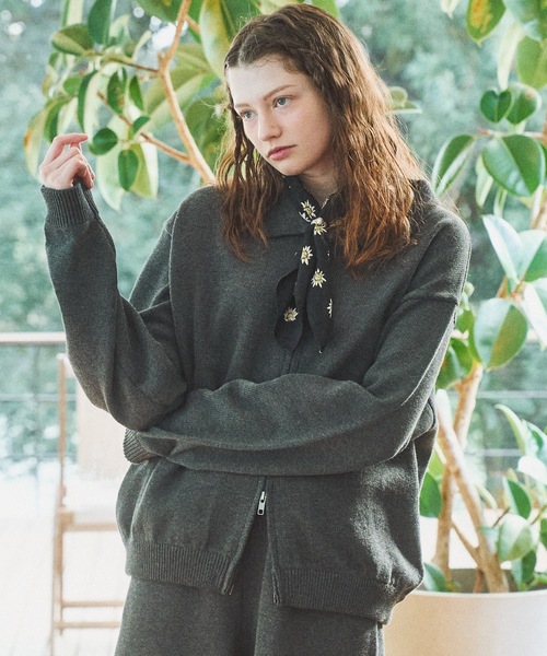 CASPER JOHN（キャスパージョン）の「Knit blouson/ニットブルゾン（ブルゾン・メンズ・チャコールグレー/ブラック/グレー・LARGE/X-SMALL/MEDIUM/SMALL）」の14枚目の写真