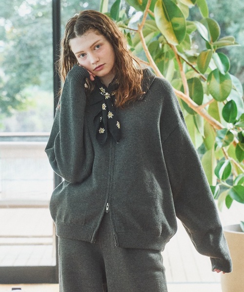 CASPER JOHN（キャスパージョン）の「Knit blouson/ニットブルゾン（ブルゾン・メンズ・チャコールグレー/ブラック/グレー・LARGE/X-SMALL/MEDIUM/SMALL）」の15枚目の写真