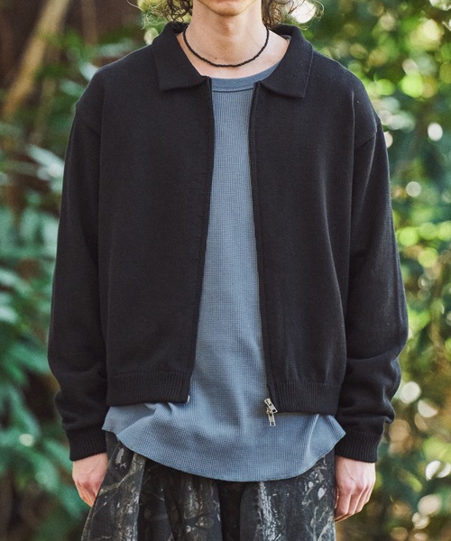 CASPER JOHN（キャスパージョン）の「Knit blouson/ニットブルゾン（ブルゾン・メンズ・チャコールグレー/ブラック/グレー・LARGE/X-SMALL/MEDIUM/SMALL）」の6枚目の写真