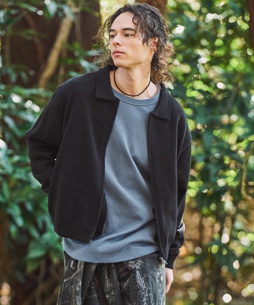 CASPER JOHN（キャスパージョン）の「Knit blouson/ニットブルゾン（ブルゾン・メンズ・チャコールグレー/ブラック/グレー・LARGE/X-SMALL/MEDIUM/SMALL）」の8枚目の写真