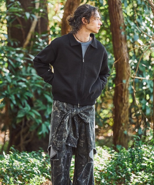 CASPER JOHN（キャスパージョン）の「Knit blouson/ニットブルゾン（ブルゾン・メンズ・チャコールグレー/ブラック/グレー・LARGE/X-SMALL/MEDIUM/SMALL）」の9枚目の写真