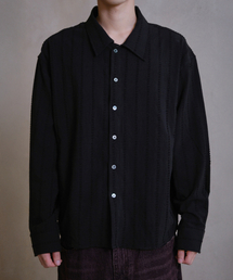 VINTAGE COTTON STRIPE SHIRTS (BLACK)