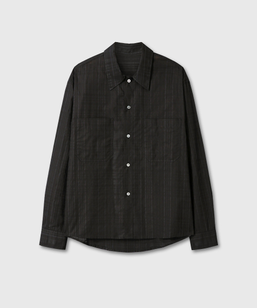 DIVEIN（ダイブイン）の「VINTAGE COTTON STRIPE SHIRTS (BLACK)（シャツ/ブラウス・メンズ・その他・1/2）」の2枚目の写真