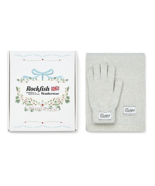 ROCKFISH WEATHERWEAR（ロックフィッシュウェザーウェア）の「FLUFFY SCARF & GLOVES SET（手袋・レディース・クリーム/ライトグレー/ピンク・FREE）」の2枚目の写真