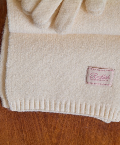 ROCKFISH WEATHERWEAR（ロックフィッシュウェザーウェア）の「FLUFFY SCARF & GLOVES SET（手袋・レディース・クリーム/ライトグレー/ピンク・FREE）」の6枚目の写真