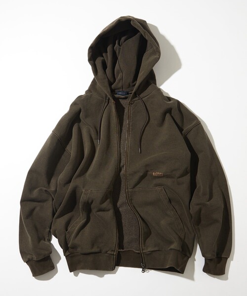 NAUTICA(ノーティカ)の「NAUTICA/ノーティカ ピグメント加工 HIDDEN LOGO スウェット ダブルジップパーカー(パーカー・メンズ・ブラック/ネイビー/ブラウン・LARGE/X-LARGE/MEDIUM/SMALL)」の3枚目の写真