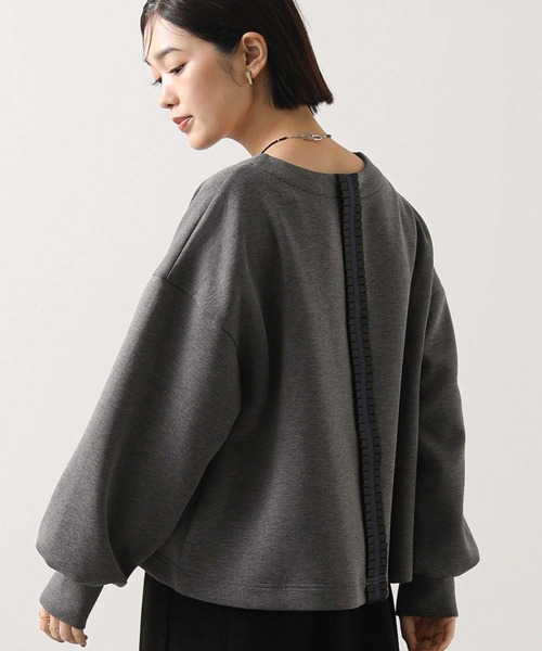 Gready Brilliant(グレディブリリアン)の「ダンボールタックリボンカットソー(Tシャツ/カットソー・レディース・アイボリー/チャコールグレー・38)」の2枚目の写真