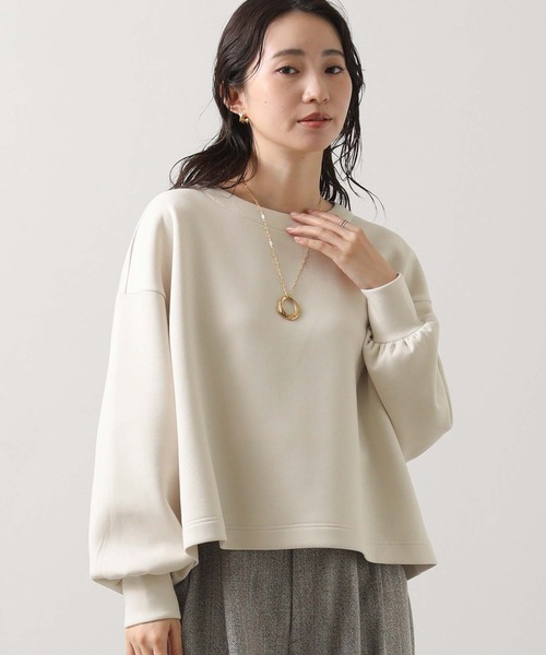 Gready Brilliant(グレディブリリアン)の「ダンボールタックリボンカットソー(Tシャツ/カットソー・レディース・アイボリー/チャコールグレー・38)」の1枚目の写真