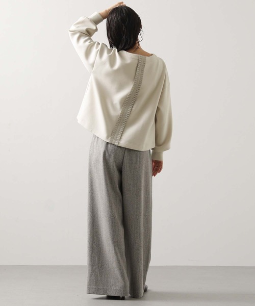 Gready Brilliant(グレディブリリアン)の「ダンボールタックリボンカットソー(Tシャツ/カットソー・レディース・アイボリー/チャコールグレー・38)」の5枚目の写真