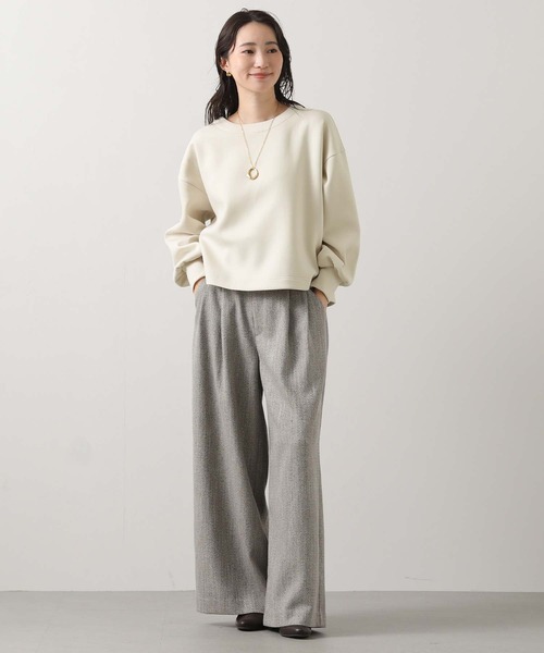 Gready Brilliant(グレディブリリアン)の「ダンボールタックリボンカットソー(Tシャツ/カットソー・レディース・アイボリー/チャコールグレー・38)」の6枚目の写真