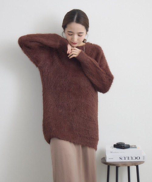 RU.TI.LE(ルチル)の「【RU.TI.LE】シャギーニット(ニット/セーター・レディース・ブラウン/ブラック・MEDIUM)」の12枚目の写真