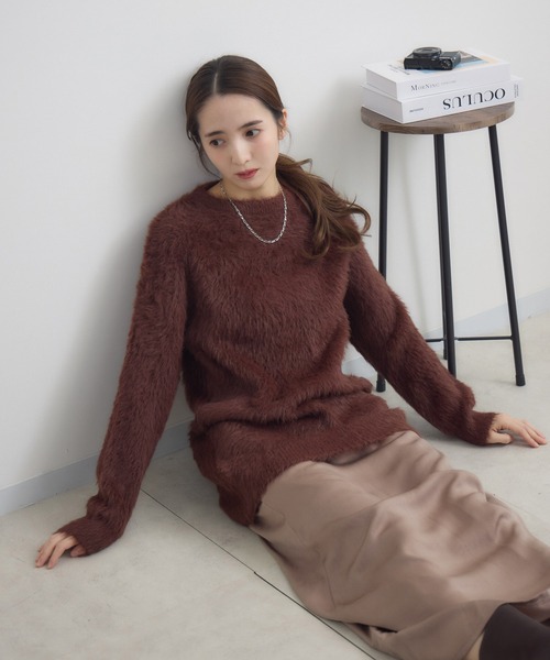 RU.TI.LE(ルチル)の「【RU.TI.LE】シャギーニット(ニット/セーター・レディース・ブラウン/ブラック・MEDIUM)」の11枚目の写真