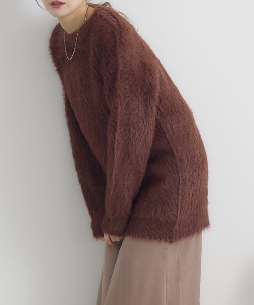 RU.TI.LE(ルチル)の「【RU.TI.LE】シャギーニット(ニット/セーター・レディース・ブラウン/ブラック・MEDIUM)」の13枚目の写真