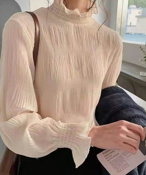 Flugge(フラッジー)の「フリルシフォンブラウス(シャツ/ブラウス・レディース・ブラック/アイボリー/ブラウン・LARGE/MEDIUM)」の2枚目の写真