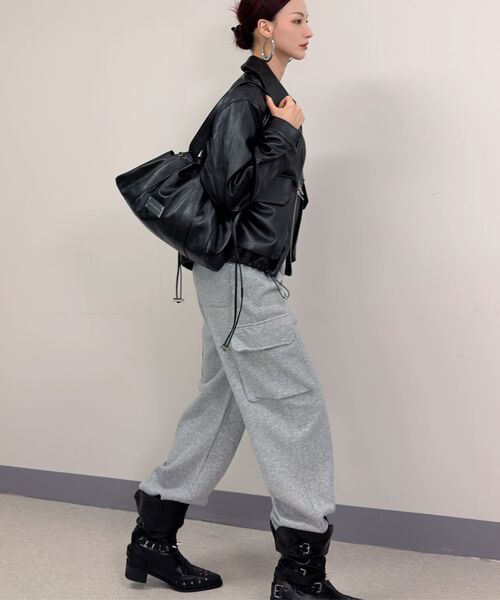 BLACK MOMENT（ブラックモーメント）の「エッセンシャルカーゴスウェットパンツ[ライトグレー]（スウェットパンツ・メンズ・ライトグレー・SMALL/MEDIUM/LARGE）」の9枚目の写真