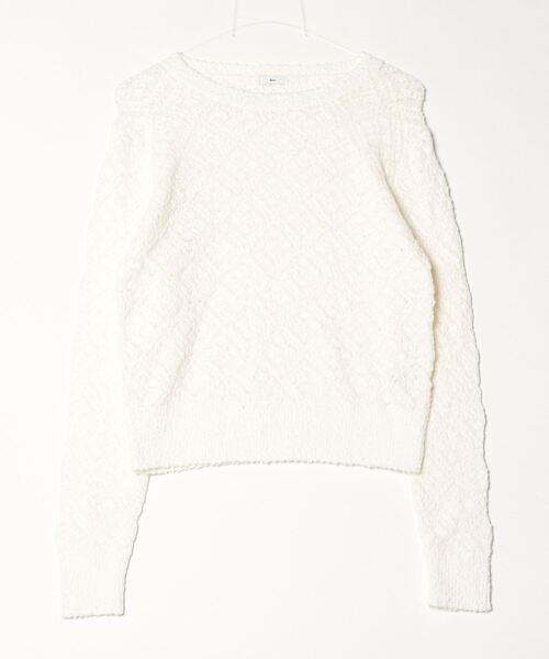 Sov.（ソブ）の「アラン柄刺繍パフスリーブニット（ニット/セーター