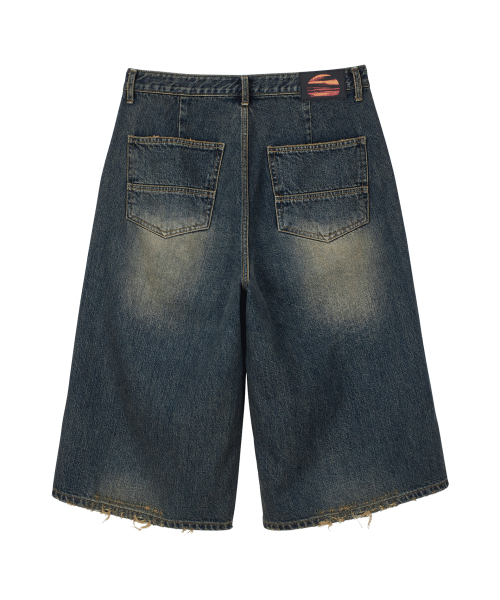 MIDSUN（ミッドサン）の「Worn Ochre Bermuda Denim Pants-Blue（その他パンツ・レディース・その他・MEDIUM/X-LARGE/LARGE）」の3枚目の写真