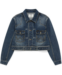 [COVERNAT x WRANGLER] ウィメンズオリジナルデニムクロップベルトジャケット インディゴ ミディアム