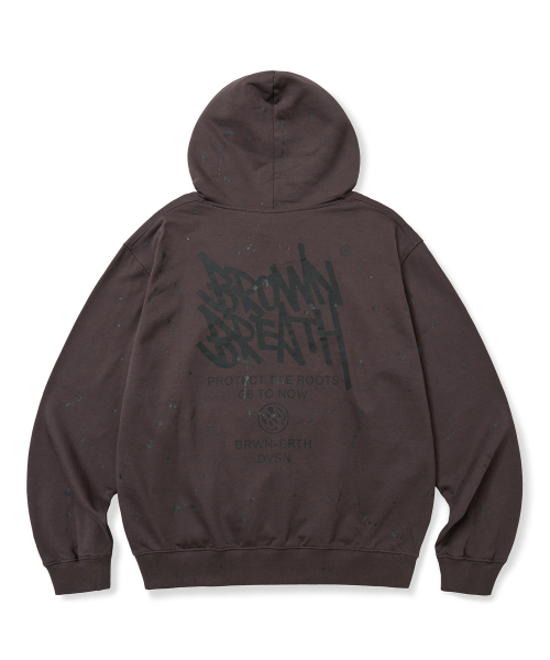 BROWNBREATH(ブラウンブレス)の「PAINTED HOODIE - DARK BROWN(パーカー・レディース・その他・LARGE/X-LARGE/SMALL/MEDIUM)」の1枚目の写真