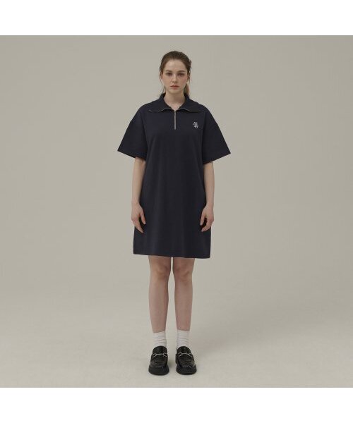 Between A and B（ビトウィーンエイアンドビー）の「スモールロゴハーフジップミニワンピース[ネイビー]（ワンピース・レディース・その他・FREE）」の4枚目の写真