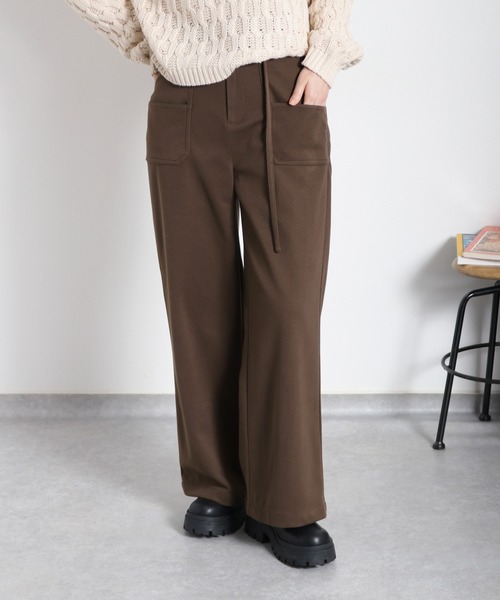 cepo（セポ）の「ジャージーワークイージーベルテッドパンツ（その他パンツ・レディース・オフホワイト/ブラック/ブラウン・S/M/L）」の3枚目の写真