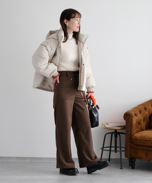 cepo（セポ）の「ジャージーワークイージーベルテッドパンツ（その他パンツ・レディース・オフホワイト/ブラック/ブラウン・S/M/L）」の9枚目の写真