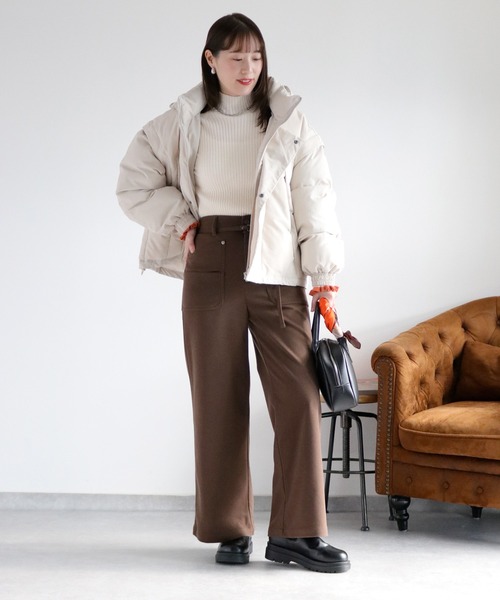 cepo（セポ）の「ジャージーワークイージーベルテッドパンツ（その他パンツ・レディース・オフホワイト/ブラック/ブラウン・S/M/L）」の8枚目の写真