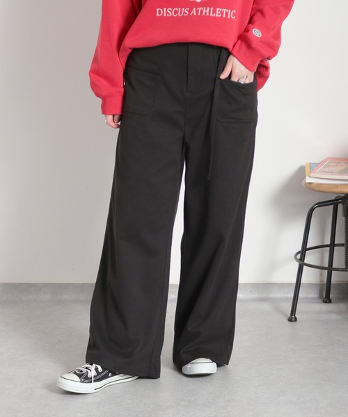 cepo（セポ）の「ジャージーワークイージーベルテッドパンツ（その他パンツ・レディース・オフホワイト/ブラック/ブラウン・S/M/L）」の5枚目の写真