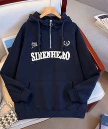 ＆soiree（アンドソワレ）の「裏起毛フロント刺繍ハーフジップパーカー（パーカー）」