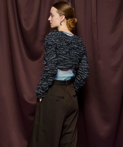 MAISON SPECIAL(メゾンスペシャル)の「Random Charring Bolero/ランダムシャーリングボレロ(カーディガン/ボレロ・レディース・ミント/ブルー/ブラック・FREE)」の20枚目の写真